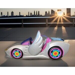 Mattel Barbie Extra Silver Sparkle Car w Pool Trunk Winged Doors Convertible